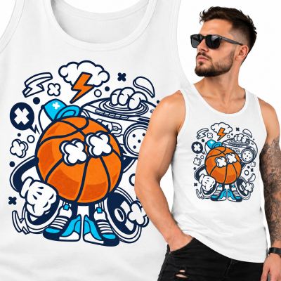 TANK TOP  ANIMOWANY   BASKETBALL BOOMBOX BEAT